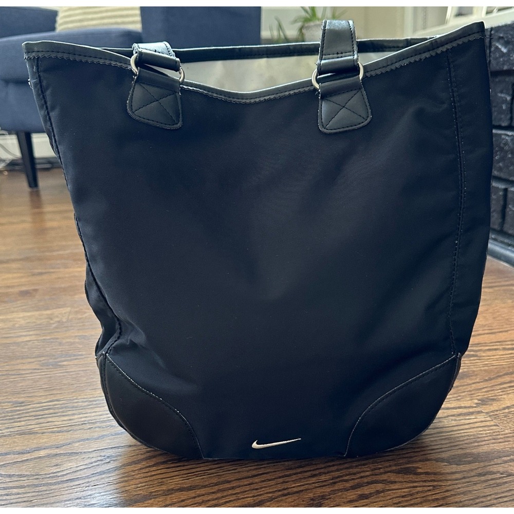Deadstock Nike Tote Bag OS Black Solid Women's Y2K Sporty Techwear Athleisure